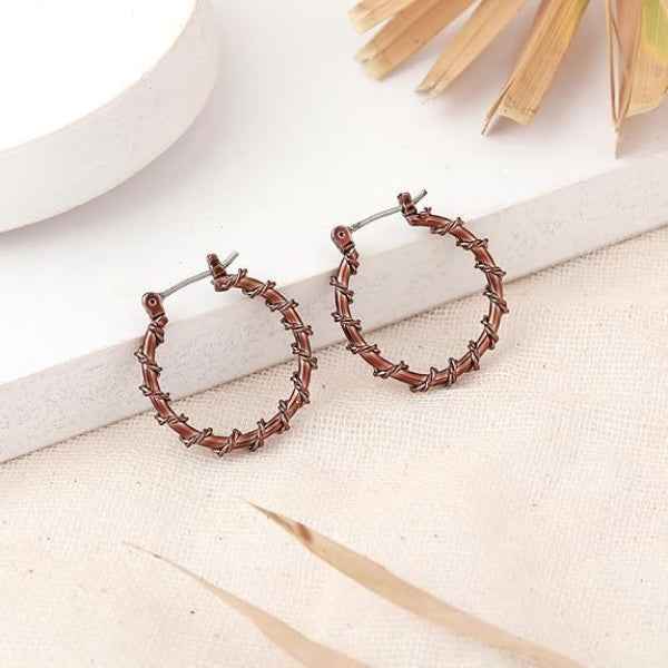 Gothic Black Plated Twisted Hoop Earrings | Bold Statement Jewelry