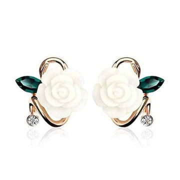 Green Crystal Stud Earrings | Traditional Ethnic Party Wear Jewelry