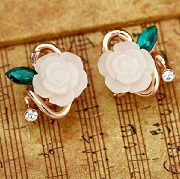 Green Crystal Stud Earrings | Traditional Ethnic Party Wear Jewelry