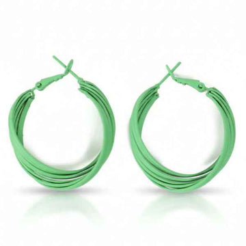 Mint Green Hoop Earrings: Lightweight Twisted Trendy Statement Jewelry