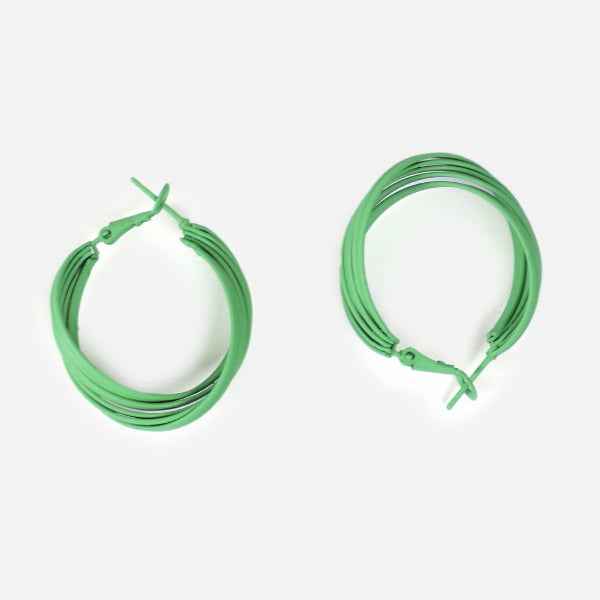 Mint Green Hoop Earrings: Lightweight Twisted Trendy Statement Jewelry
