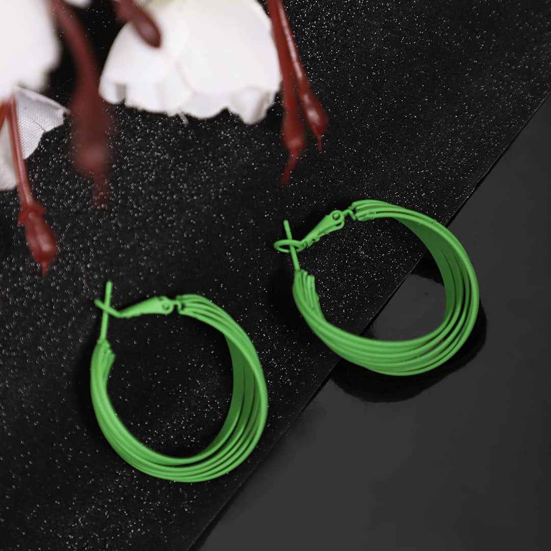 Mint Green Hoop Earrings: Lightweight Twisted Trendy Statement Jewelry