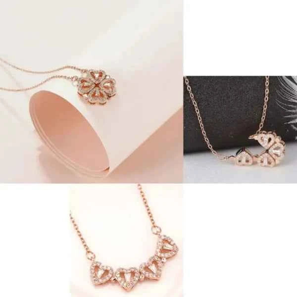 Magnetic Heart Clover Necklace | 4-in-1 Design Pendant Jewelry