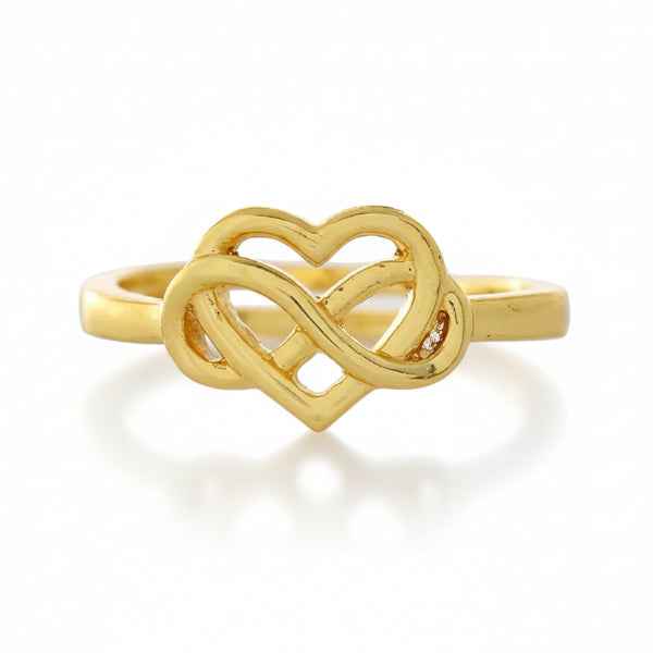 Valentine's Day Tied To My Heart Ring - Shimmering Gold Infinity Band