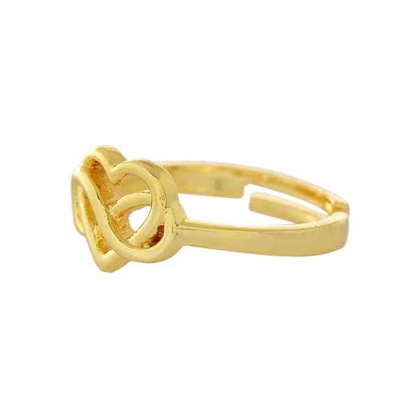 Valentine's Day Tied To My Heart Ring - Shimmering Gold Infinity Band
