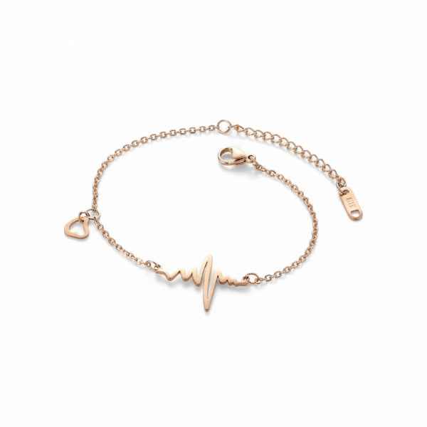Heartbeat Anklet Gold - Shimmering Pulse Life Rose Gold Foot Jewelry
