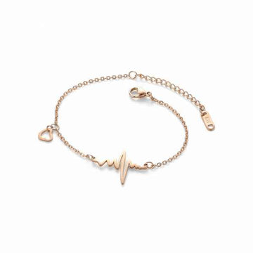 Heartbeat Anklet Gold - Shimmering Pulse Life Rose Gold Foot Jewelry