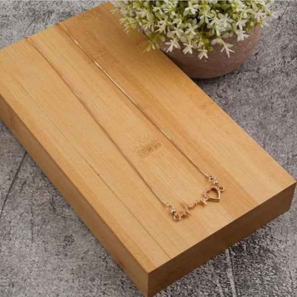 Diamond Heartbeat Rose Gold Necklace | Elegant ECG Pulse Jewelry