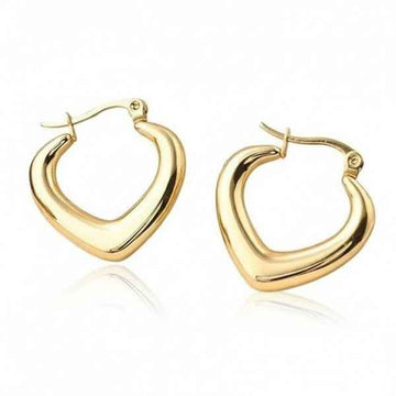 Heart Shape Hoop Earrings | 14k Gold Plated Trendy Daily Wear Jewelry