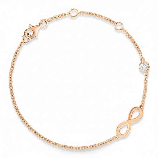 Infinity Rose Gold Anklet – Sparkling Diamond Accent Foot Jewelry