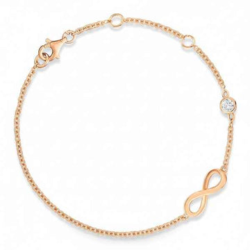 Infinity Rose Gold Anklet – Sparkling Diamond Accent Foot Jewelry