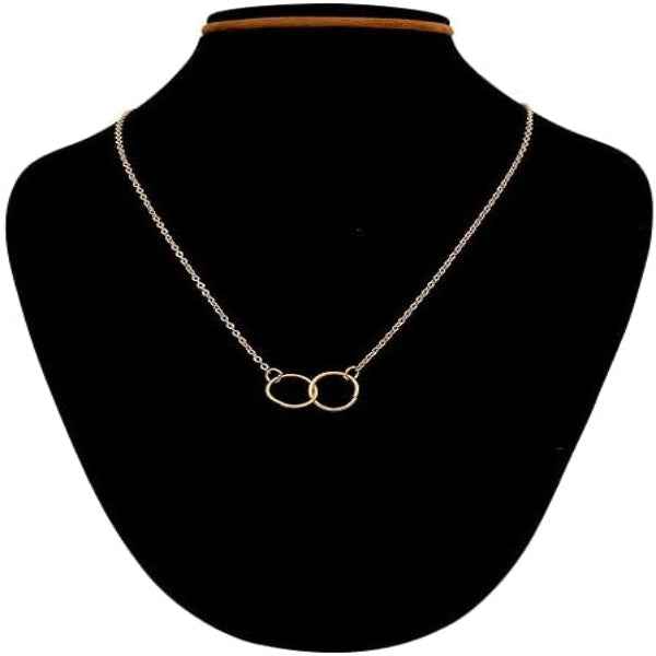 Interlocking Rings Gold Necklace | Dainty Circles Friendship Jewelry
