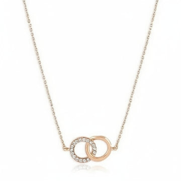 Gold Interlocking Rings Necklace | Dainty Crystal Eternity Pendant - LA Miraya
