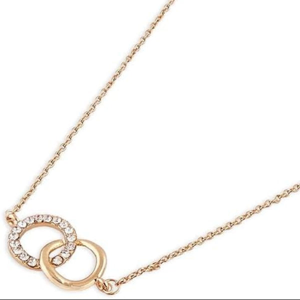 Gold Interlocking Rings Necklace | Dainty Crystal Eternity Pendant - LA Miraya