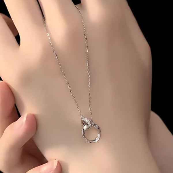 Interlocking Circle Necklace | Sterling Silver Infinity Ring Pendant