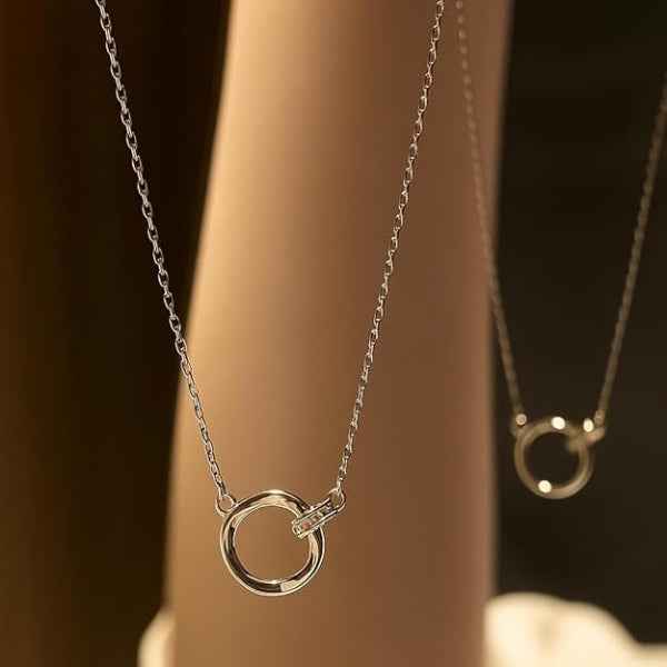 Interlocking Circle Necklace | Sterling Silver Infinity Ring Pendant