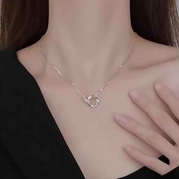 Interlocking Circle Necklace | Sterling Silver Infinity Ring Pendant