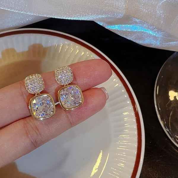 Latest Stylish Crystal Stud Earrings | 14k Gold Plated Fashion Jewelry