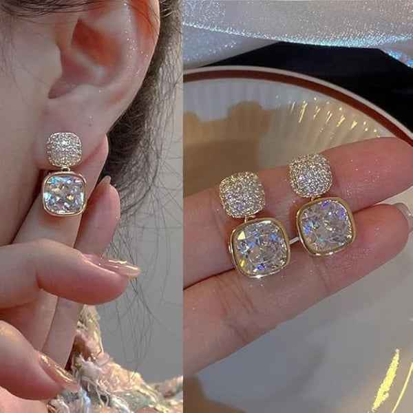 Latest Stylish Crystal Stud Earrings | 14k Gold Plated Fashion Jewelry