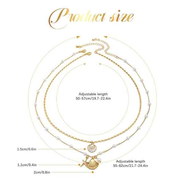 Chic Layered Beach Shell Necklace | Gold Pearl Summer Jewelry