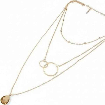 Elegant Layered Necklace Set | Chic Gold Chain & Interlocking Pendants