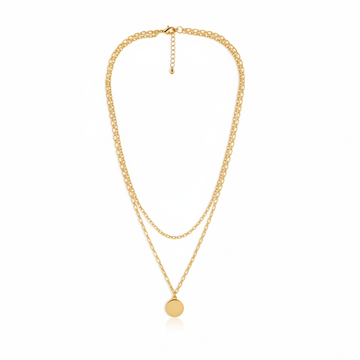 Delicate Layered Necklace | 14K Gold Pendant Chain Jewelry