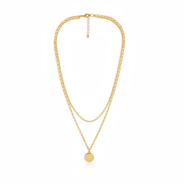 Delicate Layered Necklace | 14K Gold Pendant Chain Jewelry