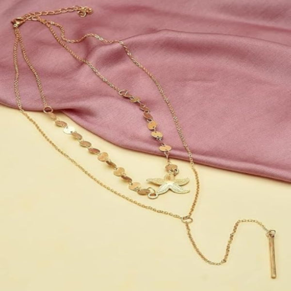 Gold Layered Starfish Necklace | Y Lariat & Beach Charm Jewelry - LA Miraya