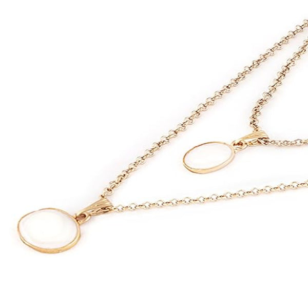 Gold Layered Stone Necklace | Dainty Pendant Set | Minimalist Jewelry - LA Miraya