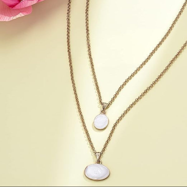 Gold Layered Stone Necklace | Dainty Pendant Set | Minimalist Jewelry - LA Miraya
