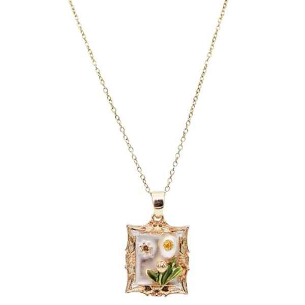 Lustrous Pearl Square Medallion | Classic Ornate Gold Jewelry