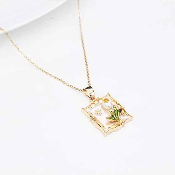 Lustrous Pearl Square Medallion | Classic Ornate Gold Jewelry