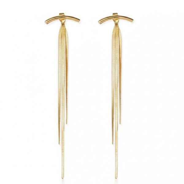 Stunning Gold Tassel Earrings: Long Dangle Chain Statement Jewelry