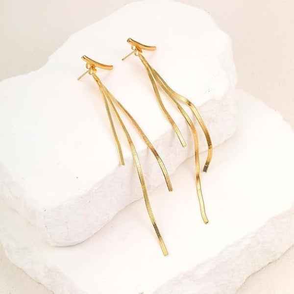 Stunning Gold Tassel Earrings: Long Dangle Chain Statement Jewelry