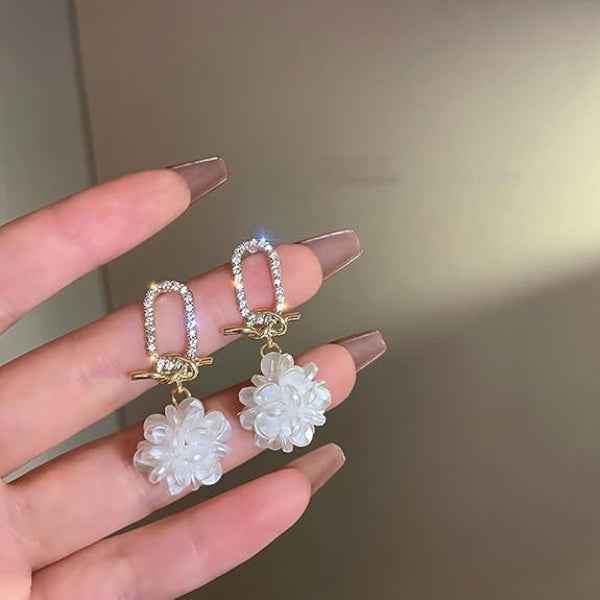 Marquise Crystal 14k Gold Plated Earrings | Luxury Hoop Studs