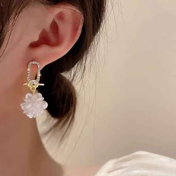 Marquise Crystal 14k Gold Plated Earrings | Luxury Hoop Studs