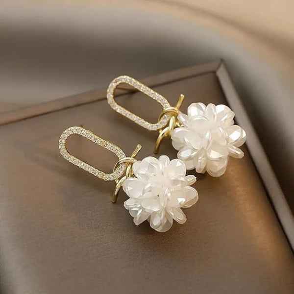 Marquise Crystal 14k Gold Plated Earrings | Luxury Hoop Studs