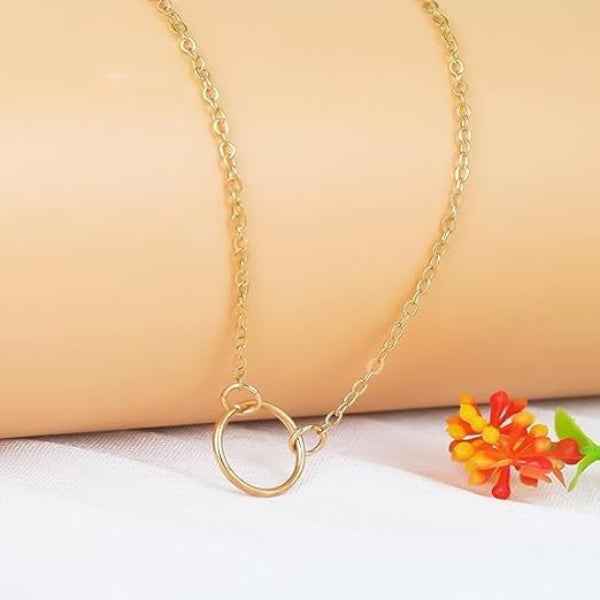 Minimalist Gold Circle Necklace | Dainty & Elegant Layering Jewelry