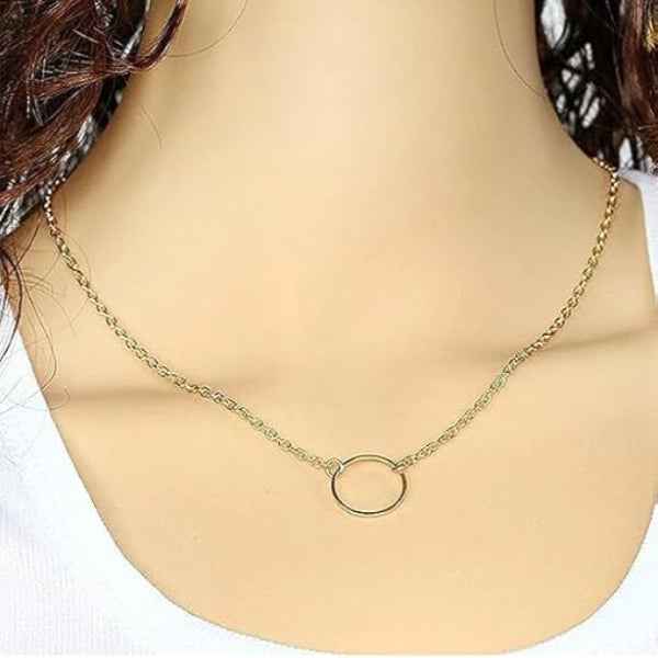 Minimalist Gold Circle Necklace | Dainty & Elegant Layering Jewelry