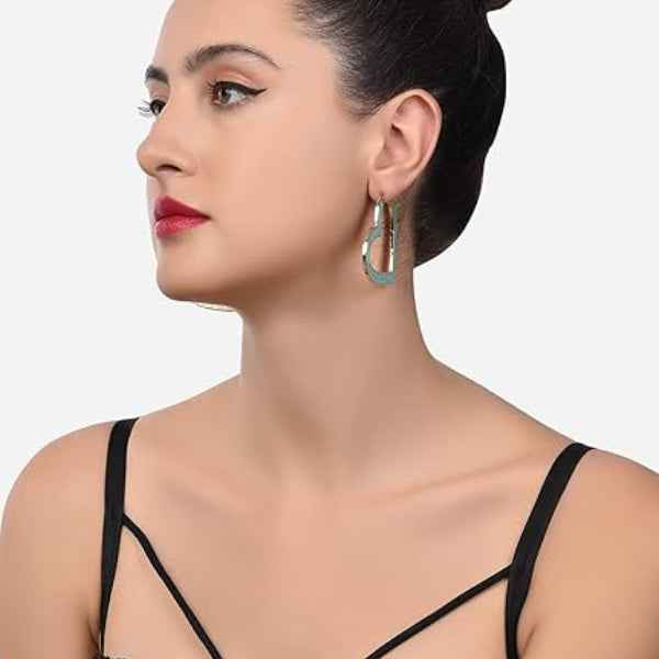 Mint Green Heart Hoop Earrings: Cute Enamel Statement Jewelry