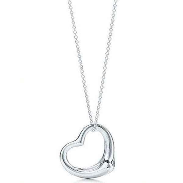 Modern Silver Open Heart Necklace | Lustrous Timeless Love Jewelry