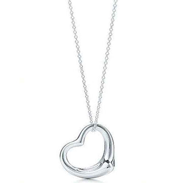 Modern Silver Open Heart Necklace | Lustrous Timeless Love Jewelry