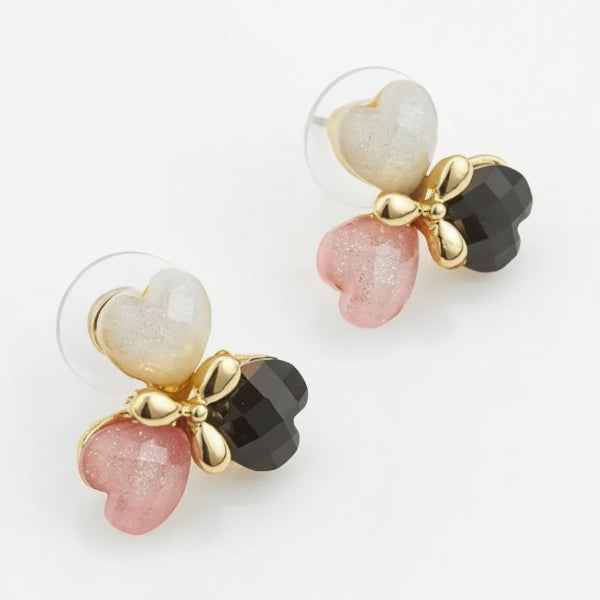 Chic Multi-Color Heart Studs – Gold-Toned Statement Earrings