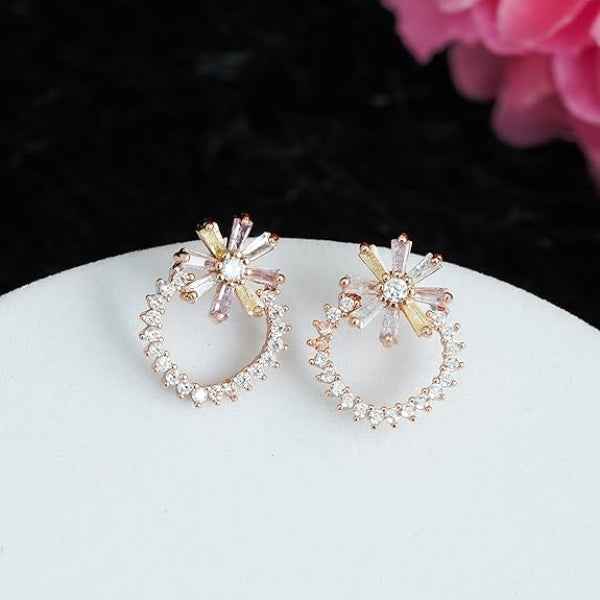 Pastel Crystal Earrings - Baguette Drop Jewelry & Rainbow Studs