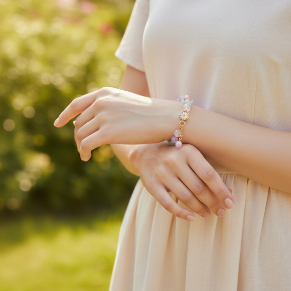 Chic Pastel Daisy Beaded Bracelet | Colorful Floral Charm Jewelry