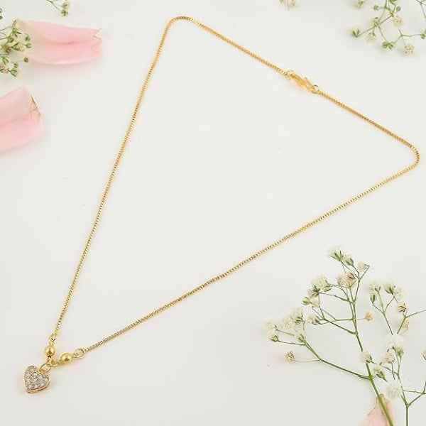 Pave Heart Gold Necklace | Dainty Pendant Jewelry for Women & Gifts