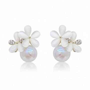 Luxe Pearl Earrings | Flower Cluster Statement Studs Jewelry