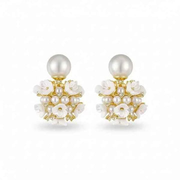 Luxe Pearl Earrings | Flower Cluster Statement Studs