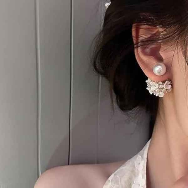 Luxe Pearl Earrings | Flower Cluster Statement Studs