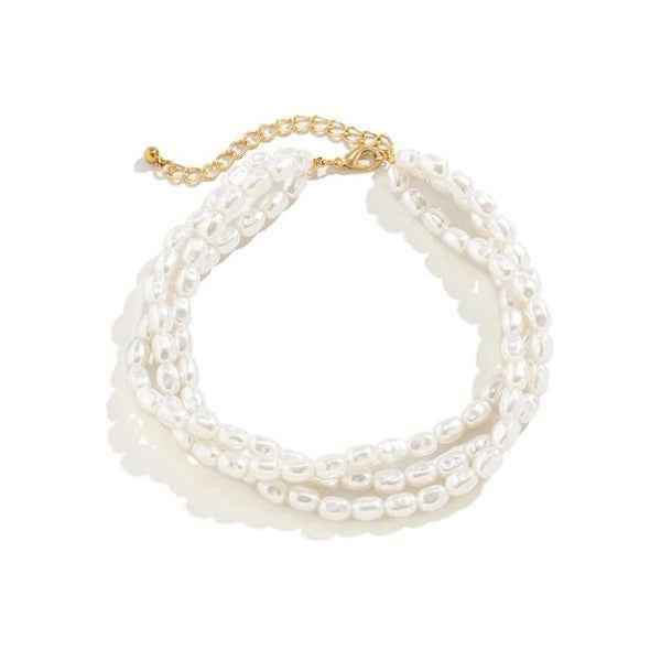 Pearl Necklace Jewellery Set - Shimmering Multi-Strand Choker Gift
